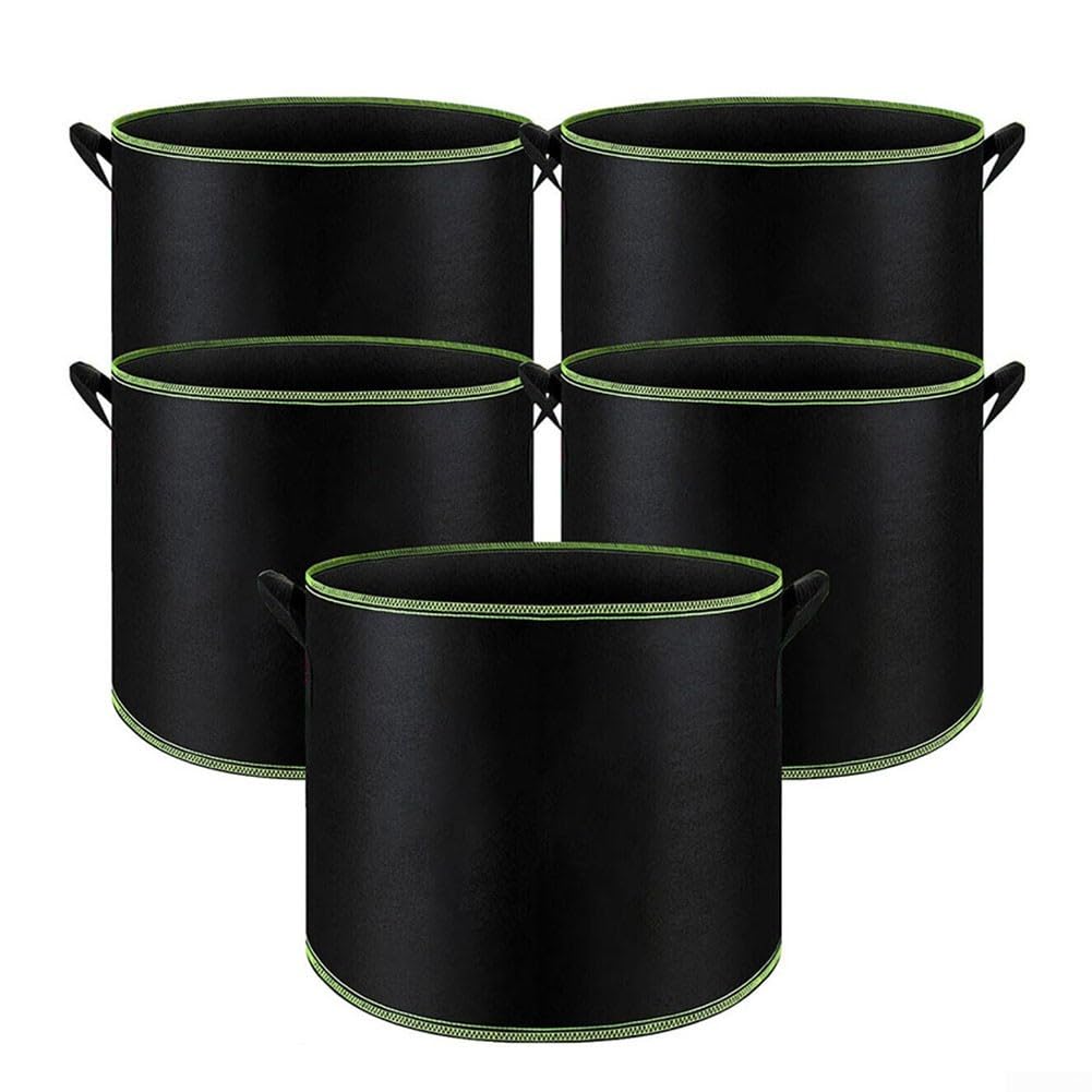 Pots en tissu anti pourrissement des racines - 5 sacs drainants de 18,9L pour cultures