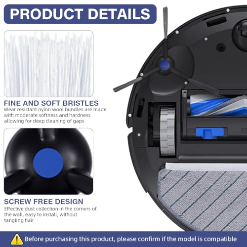 Image of HASTHIP 6Pcs Replenishment Kit, Replacement Parts for Ecovacs N20 Pro /N20 Robot, Vacuum Cleaner Replacement Accessories: 2 Side Brushes, 2 Microfiber Cloth Mop, 2 Filter