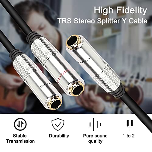Cable divisor audio Jack 6.35mm 1/4 TRS Y 0.5 m miniatura 5