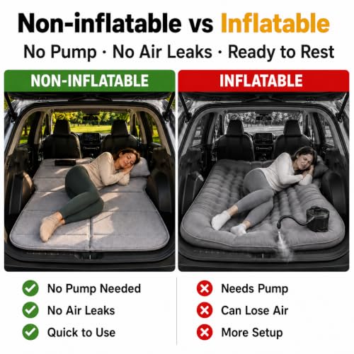 Image of Car Mattress for G-Class 2002-2018, Upgraded Non-Inflatable Thickened Foam SUV Car Camping Mattress, Foldable Trunk Sleeping Pad Car Bed Mattress for Road Trips Camping Travel