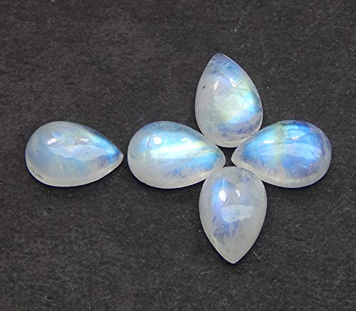Myhealingworld MHW0155 Blue Fire Rainbow Moonstone Aaa Quality Natural Calibrated 8X12Mm Pear Shape Cabochon Loose Gemstone 5 Pcs Box. thumb #3