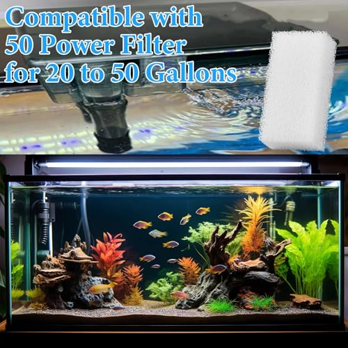 Image of Threlaco 6 Pcs Foam Filter Insert Compatible with Aquaclear Aquarium Filter Replacement Media for Filtering and Keeping Aquariums Clear (Compatible with Aquaclear 50)