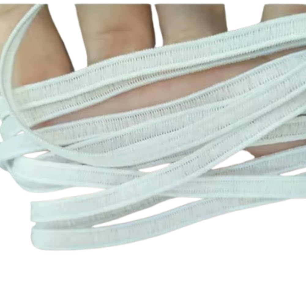 Elastic Cord Strap 2mm White Round&Flat Stretchy Rope for Ear Loop, Mask Making, DIY Sewing, Crafts,Tailoring & Home Decor Jewelry, Headbands, Waistbands (25 Meter) 2
