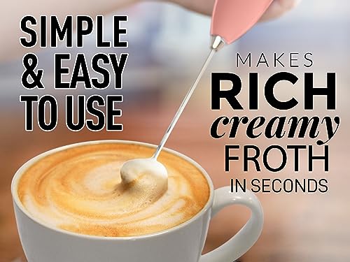 Image of Zulay Kitchen Powerful Milk Frother AA Batteries Included - Ultra Fast Handheld Drink Mixer with Stainless Steel Whisk Stirrer for Coffee, Protein, Matcha & More, Frother Wand Electric Frothmate