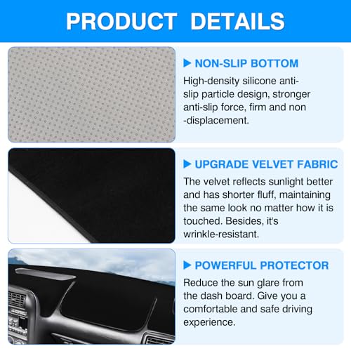 Image of Autorder Dashboard Cover Mat for Chevy Chevrolet Camaro 1997 1998 1999 2000 2001 2002 Accessories Dash Cover Upgrade Velvet Dash Mat Sunshade Glare UV Rays Protector