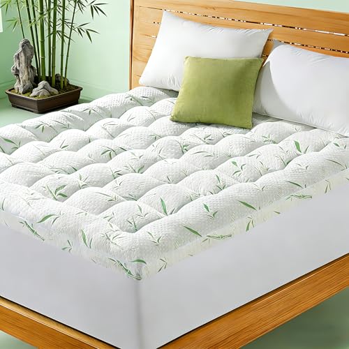 3 Inch Mattress Topper - Viscose Made from Bambu,Cooling Soft Pillow Top Mattress Pad Cover for Back Pain,Mattress Protector with 8-21 Inch Deep Pocket (78"x80") by Zalmureta - Used condition - US$49.09
