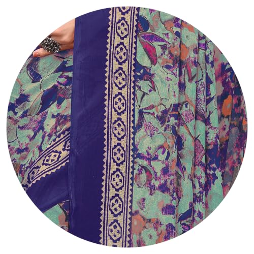 Image of MIRCHI FASHION Women Saree Ethnic Motif Print Chiffon | Breathable Lightweight Plain Weave Sari for Office and Daily Use (Available in 20 Designs)
