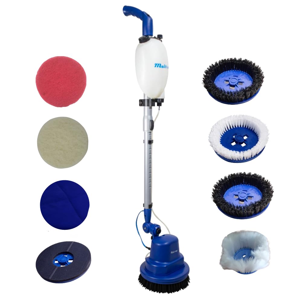 Multi-Mop, Floor Cleaning Machine - Ultra Light Handy Scrubber Machine with Multifunction Brushes 7 Type of Brushes for Scrubbing, Buffing, Polishing for all type of surfaces.