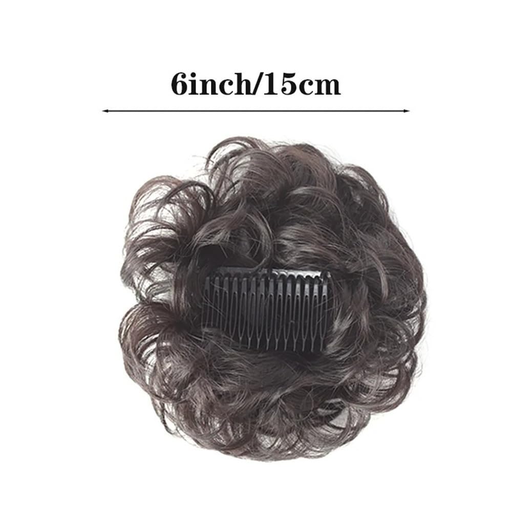 Chignon finto Chignon sintetico spettinato, versatile, regolabile, con clip laterale, for donne Donne(27H613)