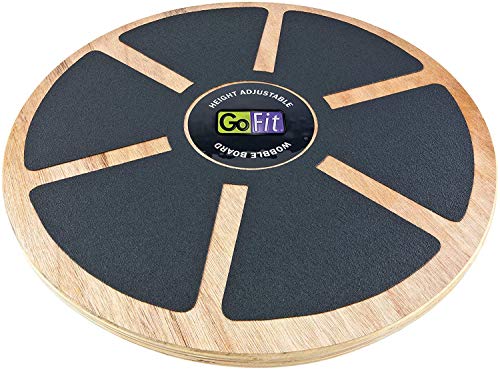 GoFit Wood Wobble Balance Board - Adjustable, Non Slip