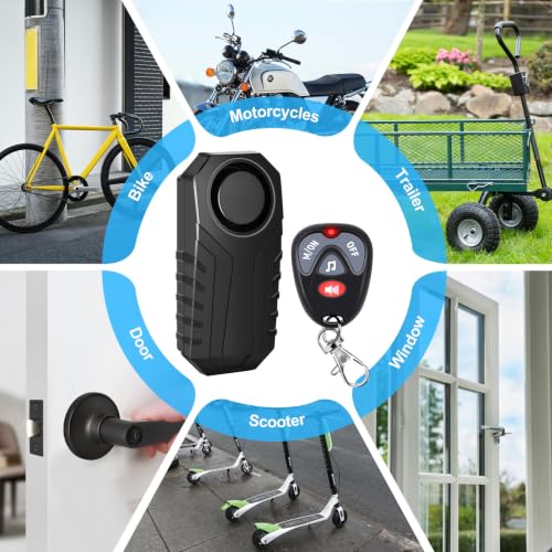 Image of USUPERINK Electric Bike Alarm with Motion Sensor Remote | for Ebike Scooter Bicycle Motorcycle, SOS Function 113dB Loud 3Volume Levels 7Sensitivity Levels, IP65 Waterproof System