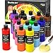 Produktbild Shuttle Art Acrylfarben Set, 15 Acryl Farben in Flaschen (je 473ml, 16oz), hochpigmentierte Acrylic Paint, Acrylfarbe wasserfest für Künstler, Anfänger, Erwachsene auf Steine, Leinwand, Holz geeignet