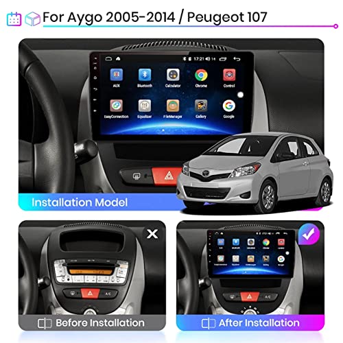 Android Auto Stereo Radiotuner met Bluetooth En Navigatie Voor PEUGEOT 107 Citroen C1 Toyota Aygo 2005-2014 Plug En Play… - Image 3