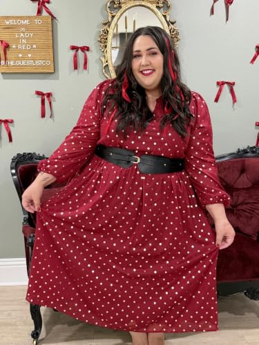 Image of TIYOMI Womens Plus Size Dresses Fall Long Sleeve Maxi Dresses V Neck Floral Spring Party Dress with Pockets XL-5XL (14W-28W)