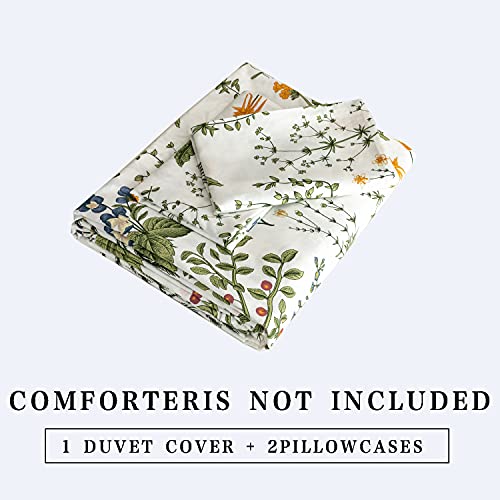 Ecocott 3 PIECES BEDDING QUEEN SIZE DUVET COVER Floral Duvet Cover Sets Queen Size,3 Pieces 100% Natural Cotton Floral Pattern 1 Duvet Cover thumb #5