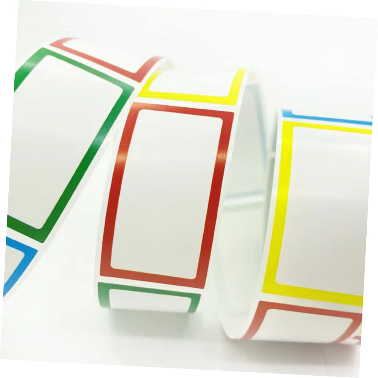 LALAFINA 5 Ensembles Étiquettes Adhésives Colorées Rectangulaires Pour Organisation De Stickers Personnalisables Pour Cuisine Bureau Et Maison 4 Rouleaux*5