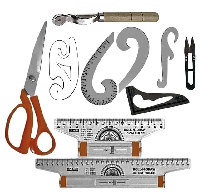 NTGS Professional Pattern Making Tools Set, Includes Scissors, French ...