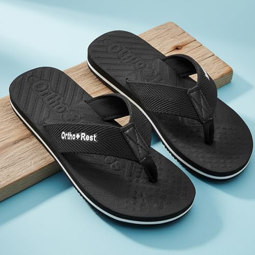 Image of Ortho + Rest Men's Flip Flop, Slipper for Men & Boys | Soft Cushioned with Arch Support, Lightweight Anti-Skid Daily Wear Chappal, Comfortable Casual Footwear
