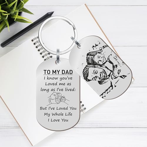 Image of Father's Day Gifts, Dad Birthday Gifts from Daughter Personalised Daddy Photo Keyring - The Moment You Became My Daddy | Personalised New Born Baby Gift