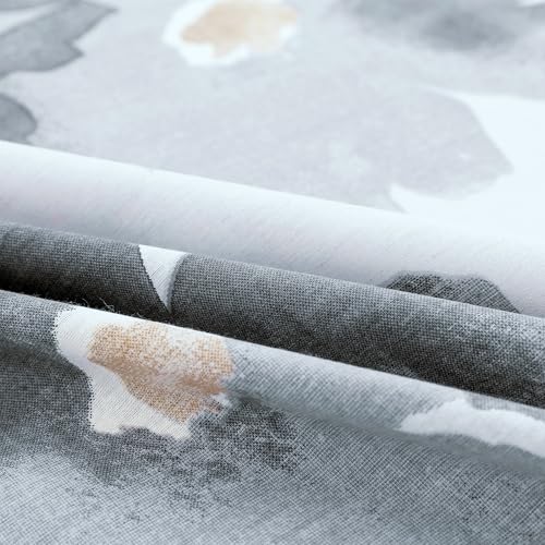 Image of Story@Home Bedsheet for Double Bed Cotton 190 TC with 2 Pillow Covers, White & Grey, Floral, 225 cm X 250 cm | Perfect for Home Decor