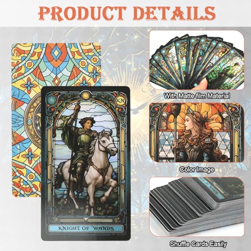 Image of PATPAT 78 Tarot Cards Telling Game Beginner's Tarot Card Deck Mystical Church-Themed Beautiful Illustration Guiding Cards for Self Discovering, Personal Reflection, Divination, Gift