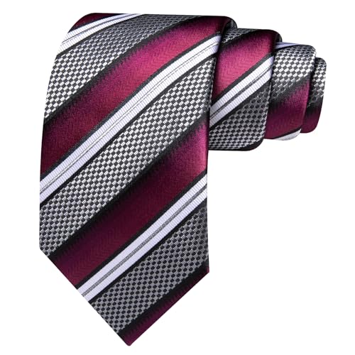 Image of Barry.Wang Mens Tie Set Plaid Check Neckties Formal Business Wedding Luxury Pocket Square Cufflinks