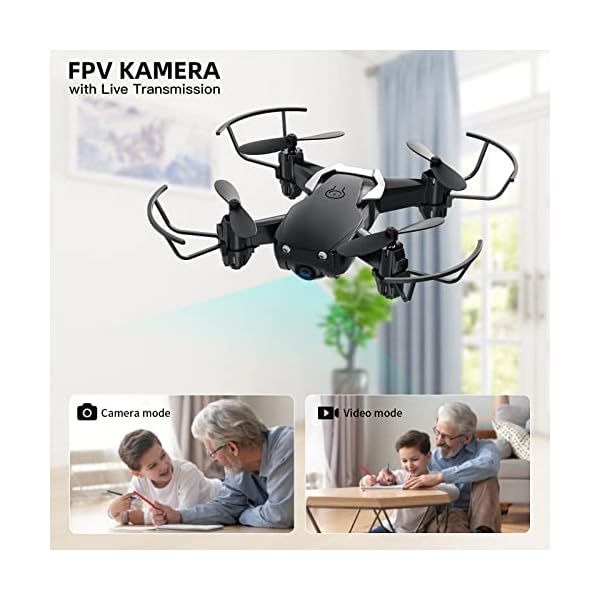 TEEROK T13 Mini Drohne mit Kamera 720P HD für Kinder, RC FPV Quadcopter mit WiFi Live Übertragung, 2 Akku lange Flugzeit, Höhenhaltung, One Key Start/Landen, Headless Modus, 3D Flips für Anfänger – Bild 3