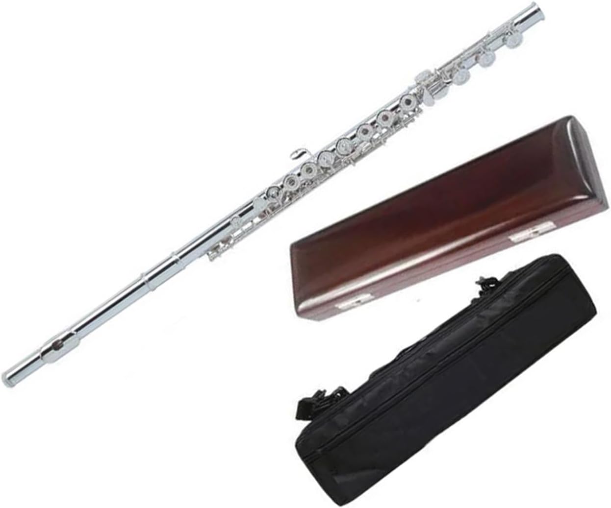 フルート楽器セット 初心者向け17穴ニッケルシルバー製プロ仕様木管