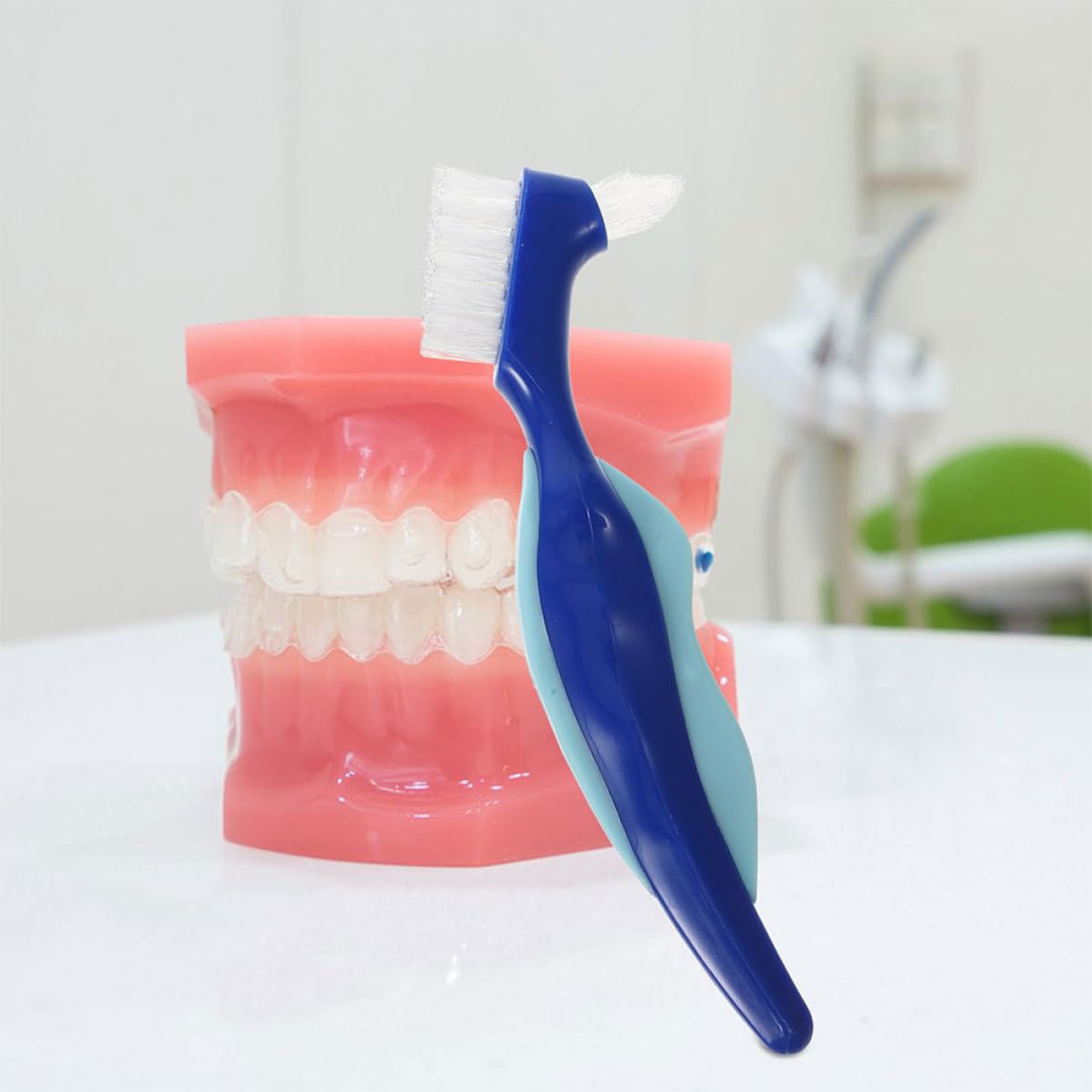 FRCOLOR 3 Set Spazzolino Per Dentiera Spazzole Per Completa Design Ergonomico Facile Usare Per Orale E Versatile Materiali Resistenti E Duraturi Colori 2 Pezzi * 3