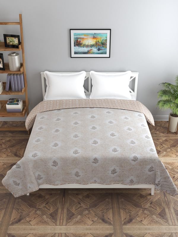 Image of Florida Diva Cotton Reversible Dohar Topsheet for Double Bed Made for All Season Blanket Throws with Floral Print