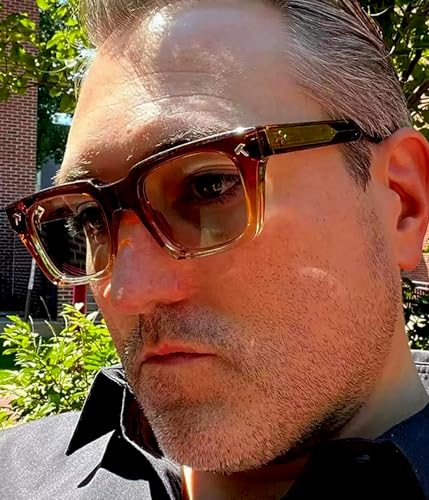 EYLRIM Trendy Square Sunglasses for Men Women Square Frame Sun Glasses with Hammer Shaped Rivet Design2