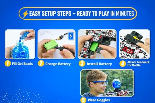 Image of Jelly Shoot Electric Toy Gun for Kids | Automatic Water Beads Gel Ball Blaster | Rechargeable Outdoor Shooter with Soft Gel Balls | Safe Fun Activity Toy for Boys & Girls