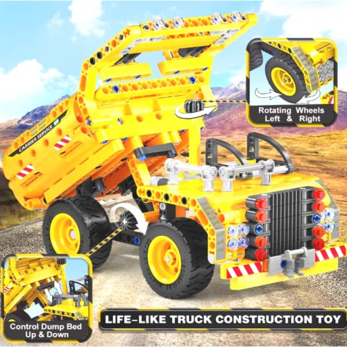Stem Building Toy For Boys 8-12 Build A Dump Truck Or Airplane 2 In 1 Construction Engineering Kit (361 Pcs) Educational Stem Toy Set For Kids Popular Gift For Boys Ages 6-12 + Years Old #TOP5