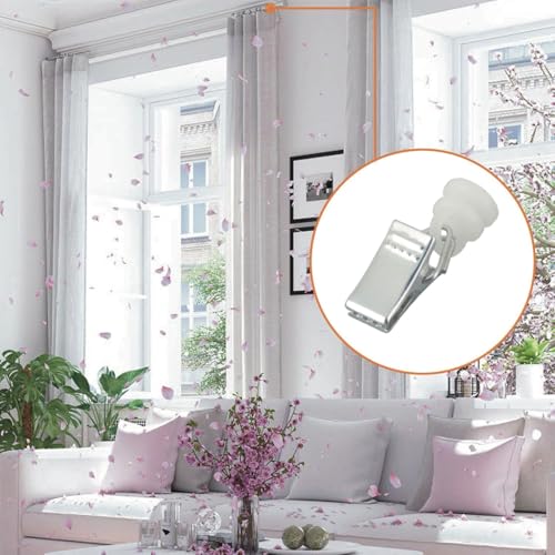 Ceeyoll 50 Stück Vorhang Clips, 32mm Metall Vorhangringe Mit Clips, Gardinenklammern, Vorhang Klammern, Gardinenhaken Zum Klemmen, Geeignet Für Vorhänge, Duschvorhänge, Fotos