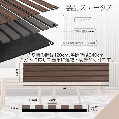 AKK-STAVE AKK-STAVE 吸音パネル ウッドパネル 4# クルミ の商品画像 3