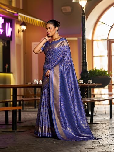 Image of SWORNOF Women's Patola silk saree for Patola festival Wedding silk with rich pallu Design sarees for women with blouse piece