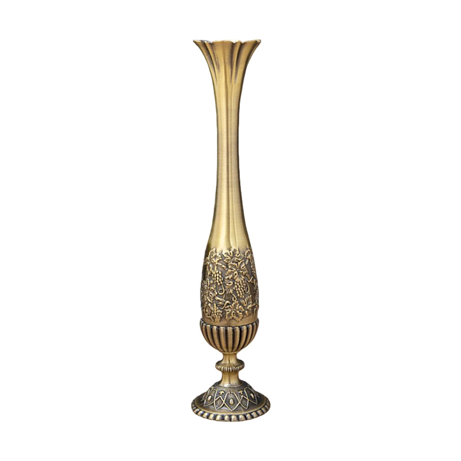 ZEPFJHE Antique Tall Narrow Metal Buds Vases Flower Arrangements Container for Living Space Artistic Homes Centerpieces Decors Modern Antique Vases