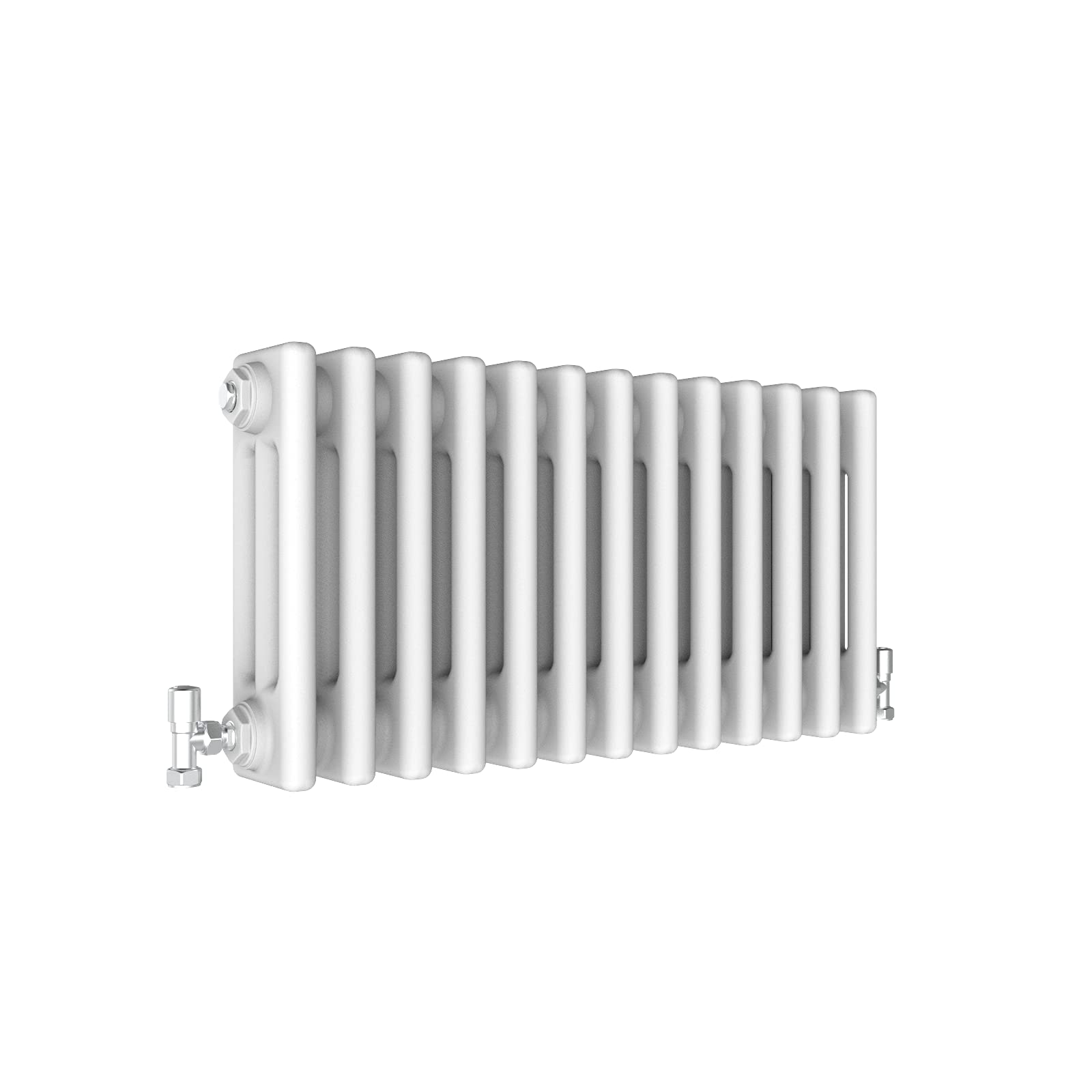 Traditional 3 Column Central Heating Radiator Horizontal Rads Cast Iron Style White 300x605mm
