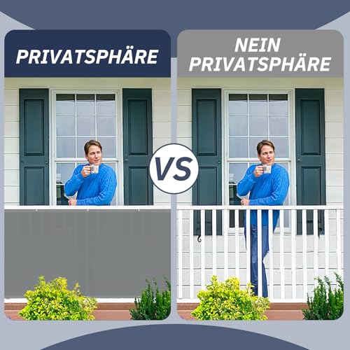 Image of HENG FENG Balcony privacy screen, 90 x 300 cm, light grey