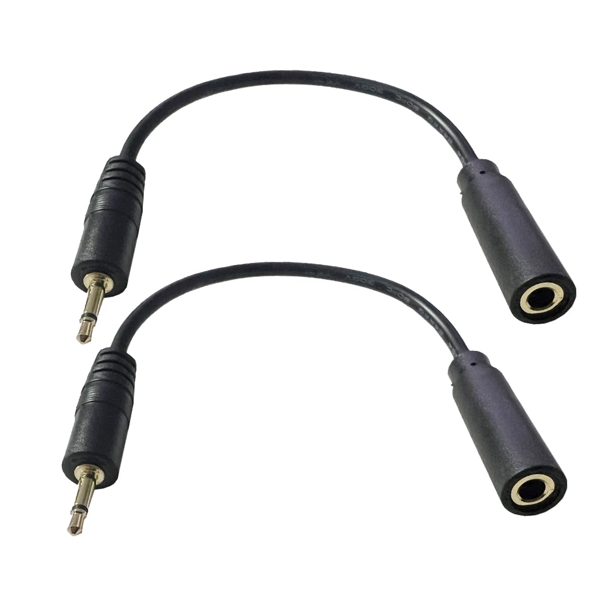 Seadream2.5mm to 3.5mm Aux Audio Cable，2 Pack 15cm 2.5mm Mono Male to 3.5mm Mono Female Audio Jack Short Cable for Smartphone Headphone