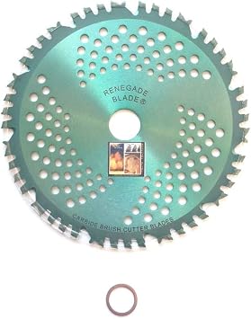 1 Blade 8"-44t - RENEGADE BLADE Green Viper/Hybrid - Brush & Brambles Specialty - Carbide Brush Cutter Weed Eater Blades, 203mm Diameter