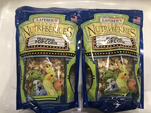 LAFEBER'S Gourmet Nutri-Berries with Popcorn for Parakeet, Cockatiel & Conures 4 oz - Pack of 2