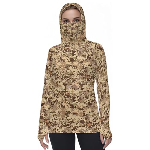 Sudaderas con capucha UV para mujer con máscara, camisas de camuflaje de manga larga, camisetas raglán de seda de hielo, talla grande, ropa deportiva de secado rápido, ropa deportiva para exteriores