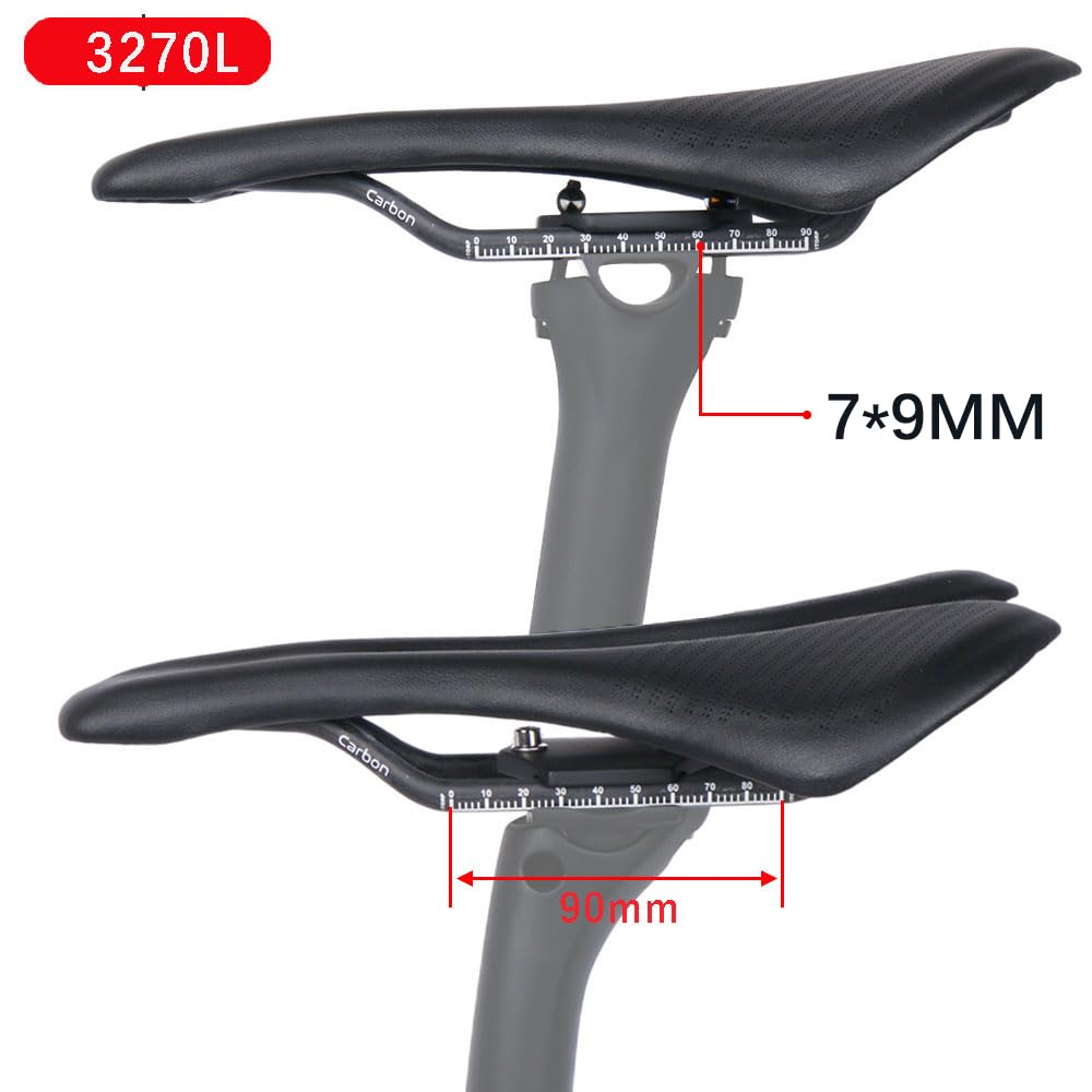 Sillín de Bicicleta de Fibra de Carbono, sillín de Carretera Antideslizante Ultraligero y Transpirable/sillín de Bicicleta de montaña Sillín de Bicicleta de Carreras de Fibra de Carbono 275 * 143