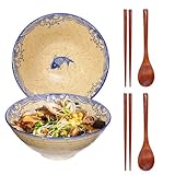 Photo Gallery ceraozmus 2 ciotole in ceramica per ramen da 1134 g, grandi ciotole giapponesi per noodles da 20,3 cm, bacchette e cucchiai, adatte per noodles asiatici pho, udon (set da 2 pesci giapponesi) Photo Gallery ceraozmus 2 ciotole in ceramica per ramen da 1134 g, grandi ciotole giapponesi per noodles da 20,3 cm, bacchette e cucchiai, adatte per noodles asiatici pho, udon (set da 2 pesci giapponesi)