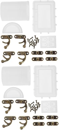 Moldes de Halloween, 2 juegos de cofre del tesoro, molde de silicona para gelatinas, moldes de silicona de resina, caja de joyería con espejo, caja