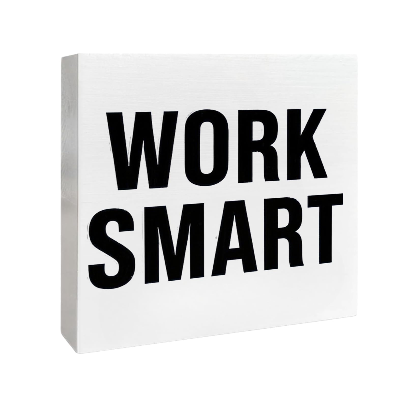 Vintage Inspirational Wood Box Sign WORK SMART Wooden Box Sign Desk Decor Square Desk Decor Home Decor Sign