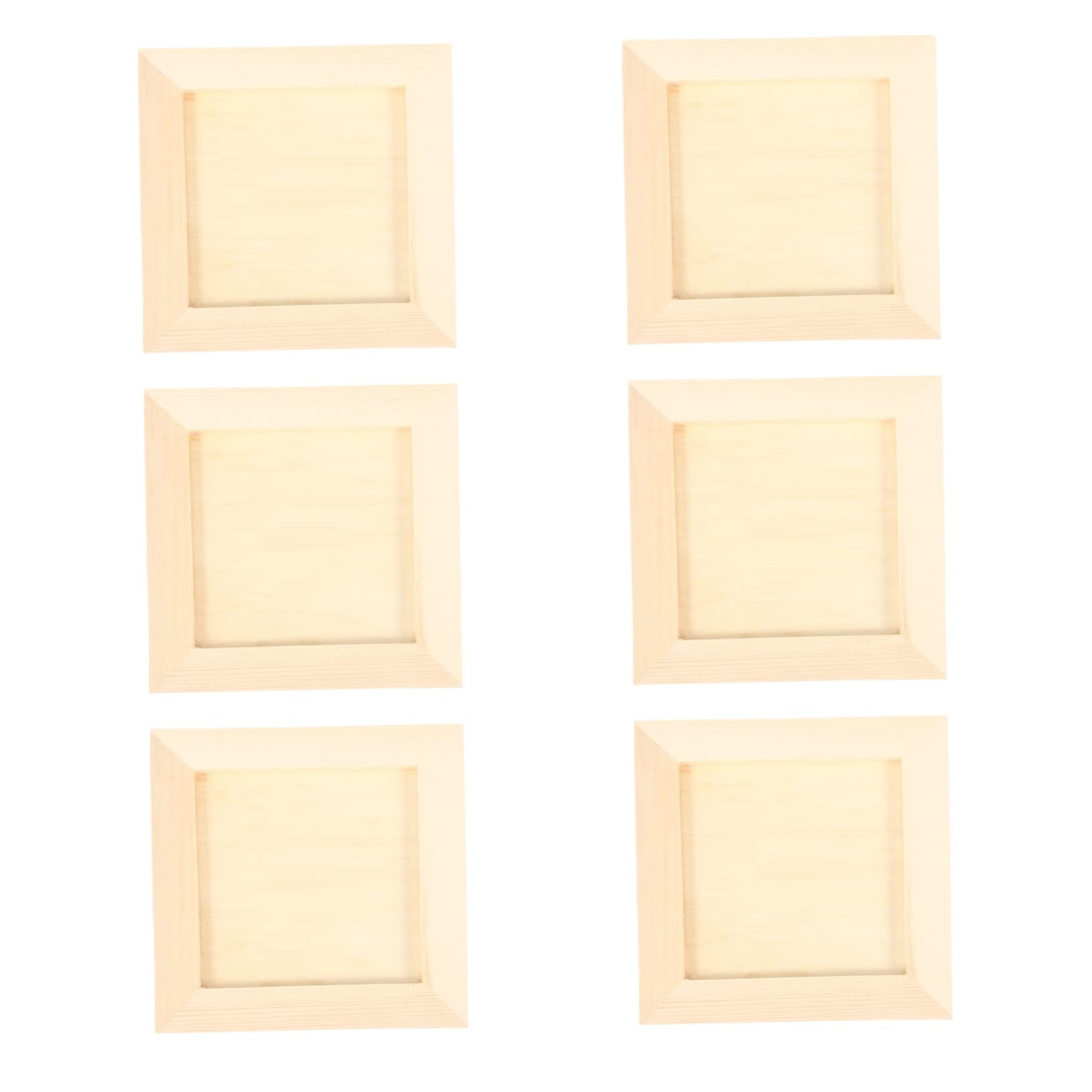 Toyvian Diy Craft Photo Holder Set 6 Wooden Photo Frames Clay Boys and Girls Art Storage