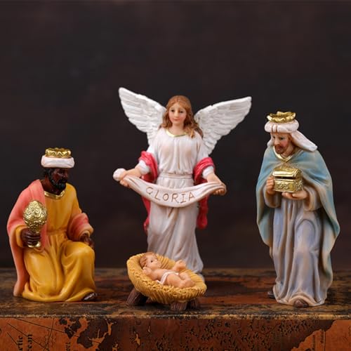 Sculptures de scène de nativité, objets de collection en résine - 6