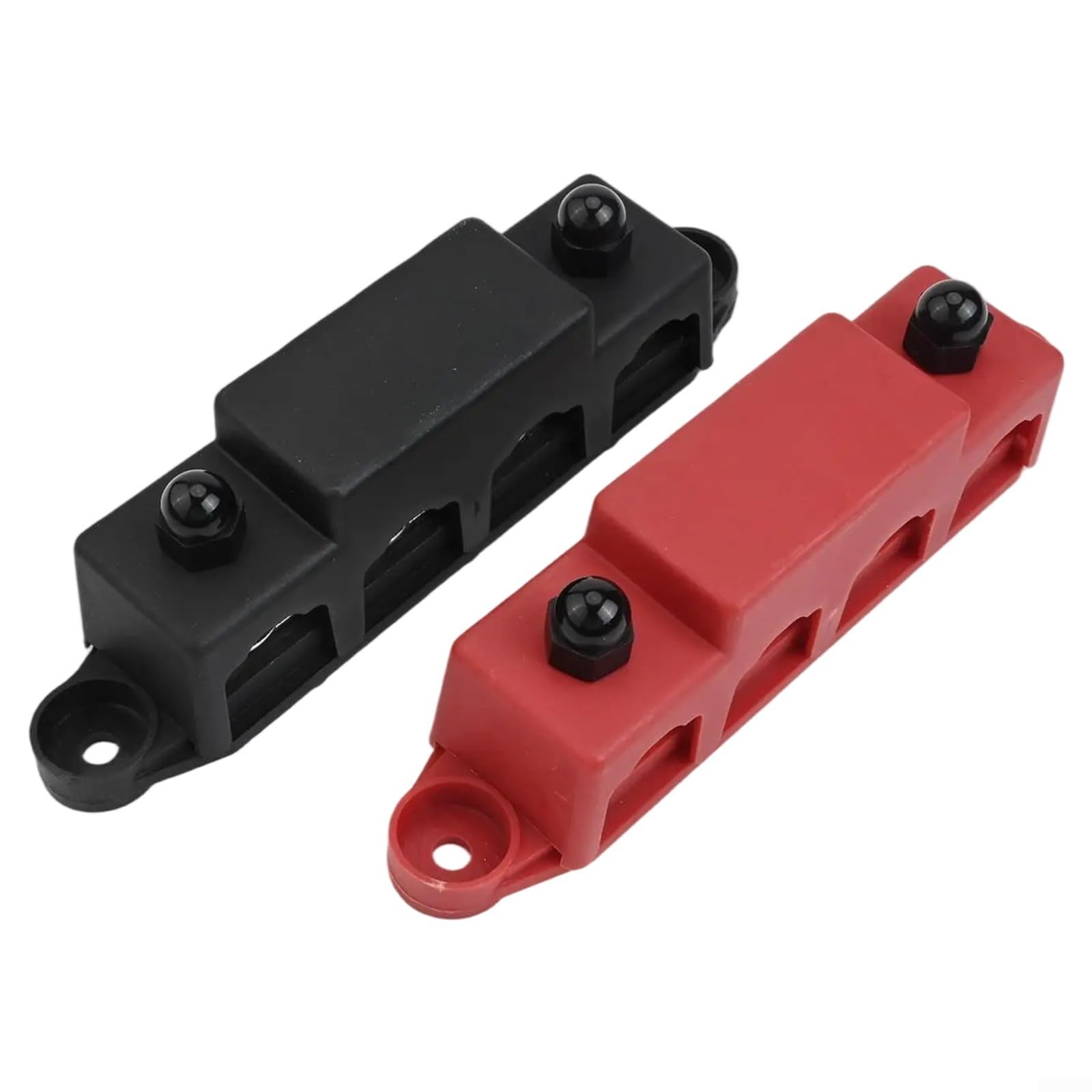 Zestaw 2 bloków rozdzielczych 12 V-48 V DC 250 A, szyna zasilająca ze śrubami M8, do kamperów, łodzi, instalacji solarnych 168 x 54 mm